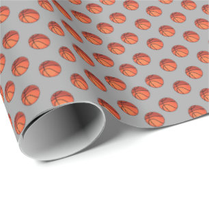 Basketballs auf Light Gray Geschenkpapier