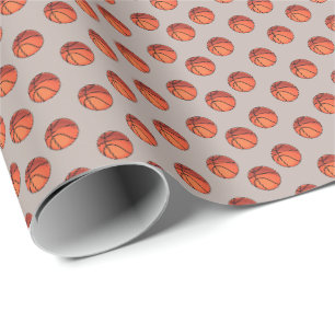 Basketballs in Blassbraun Geschenkpapier