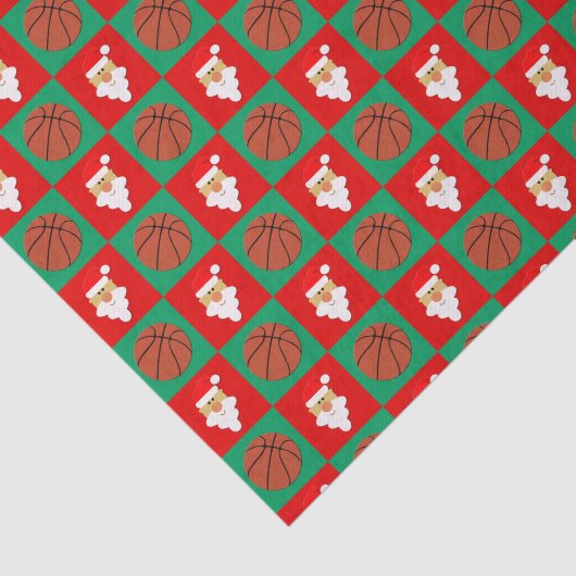 Basketballs & Santa Basketball Weihnachtsgeschenk Seidenpapier (Ausschnitt)