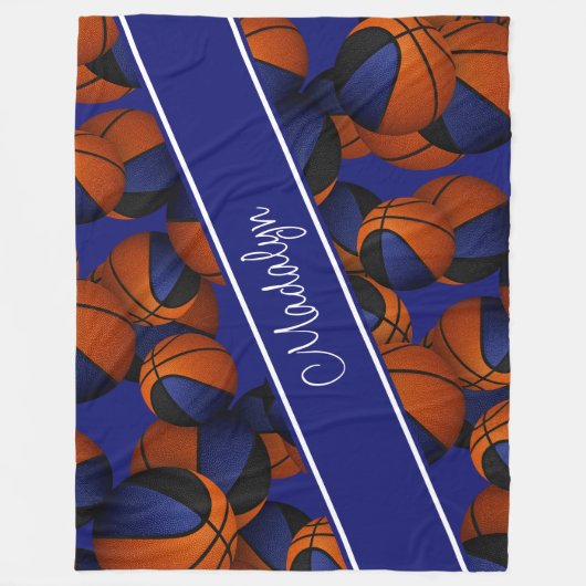 Basketballs schwarze schwarze Mannschaft färbt ihr Fleecedecke (Vorderseite)