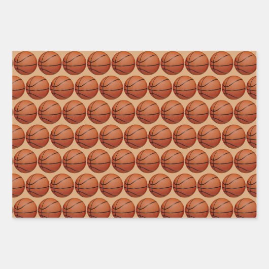 Basketballs Sport Design Wrapping Paper Sets Geschenkpapier Set (Vorderseite 2)