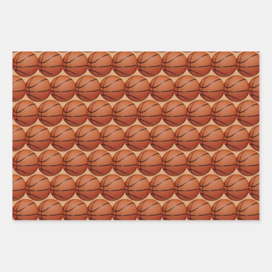 Basketballs Sport Design Wrapping Paper Sets Geschenkpapier Set (Vorderseite 2)