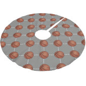 Basketballs und Hofbaumrock Polyester Weihnachtsbaumdecke (Schrägansicht)