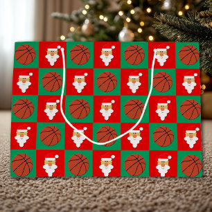 Basketballs und Weihnachts-Basketball Große Geschenktüte