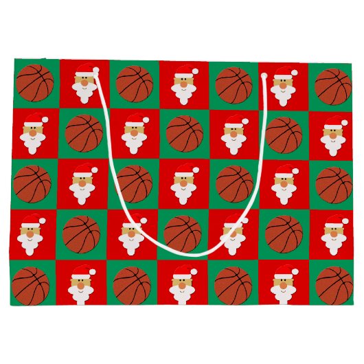 Basketballs und Weihnachts-Basketball Große Geschenktüte (Rückseite)
