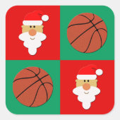 Basketballs & Weihnachtsgeschenke Quadratischer Aufkleber (Vorderseite)