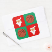 Basketballs & Weihnachtsgeschenke Quadratischer Aufkleber (Umschlag)