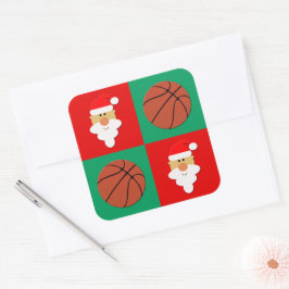 Basketballs & Weihnachtsgeschenke Quadratischer Aufkleber