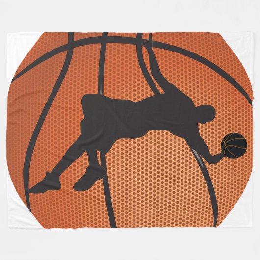 Basketballschläger Fleecedecke (Vorderseite (Horizontal))