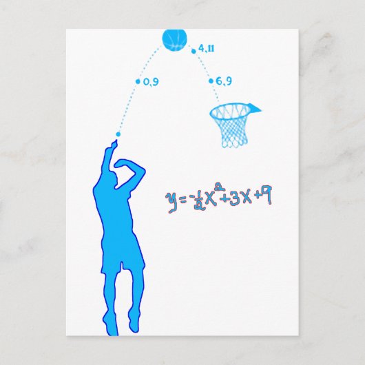 Basketballschuh und Quadratische Gleichung Postkarte (Vorderseite)