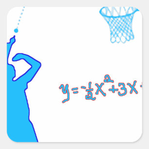 Basketballschuh und Quadratische Gleichung Quadratischer Aufkleber