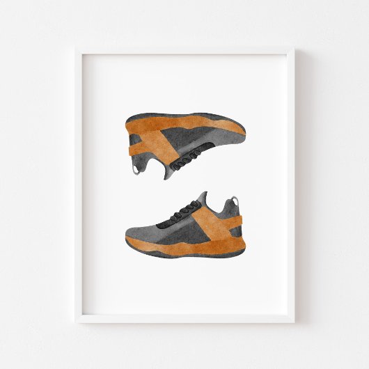 Basketballschuhe für Wasserfarben Poster