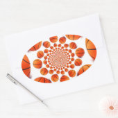 Basketballspiel: Court Vision Kaleida Ovaler Aufkleber (Umschlag)