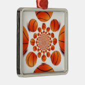 Basketballspiel: Court Vision Kaleida Silbernes Ornament (Rechts)