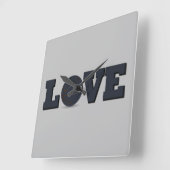 Basketballspiel mit blauer Liebe Quadratische Wanduhr (Winkel)