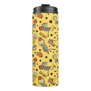 Basketballspiel nahtlos mit Doodle niedlich  Thermosbecher