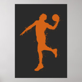 Basketballspieler - Abstrakter Aquarellstil Poster