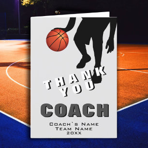 Basketballspieler Basketballtrainer Dankeskarte