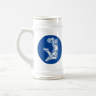 Basketballspieler beim Slam Dunk Light Design Bierglas