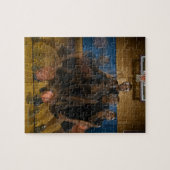 Basketballspieler, der auf dem Platz treibt Puzzle (Horizontal)