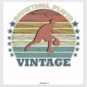 Basketballspieler, der im Retrostil den Sonnenunte Aufkleber (Blatt)