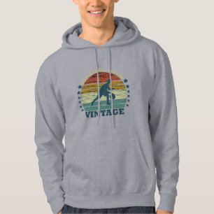 Basketballspieler, der Vintagen Retro-Sonnenunterg Hoodie