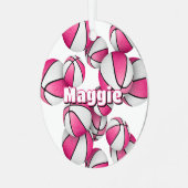 Basketballspieler, die die Mädchen halten, heißen Ornament Aus Metall (Vorderseite links)