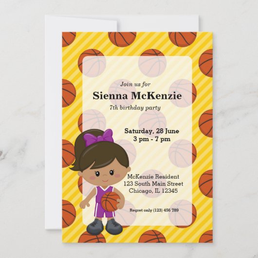 Basketballspieler Einladung (Vorderseite)