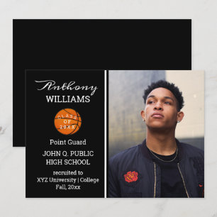 Basketballspieler-Foto-Abschlussankündigung Einladung