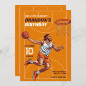Basketballspieler Geburtstag Einladung (Vorne/Hinten)