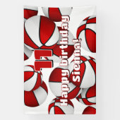 Basketballspieler Geburtstagsparty in rot Banner (Vertikal)