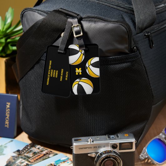 Basketballspieler Gepäckanhänger (Vorderseite & Rückseite)