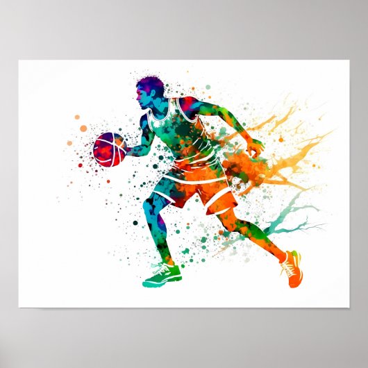 Basketballspieler in Aktion Poster (Vorne)