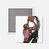 Basketballspieler Magnet (Vorderseite/Rückseite)