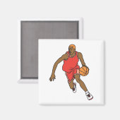 Basketballspieler Magnet (Vorderseite/Rückseite)