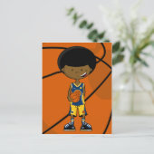 Basketballspieler mit Afro Postkarte (Stehend Vorderseite)