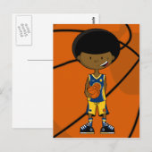 Basketballspieler mit Afro Postkarte (Vorne/Hinten)