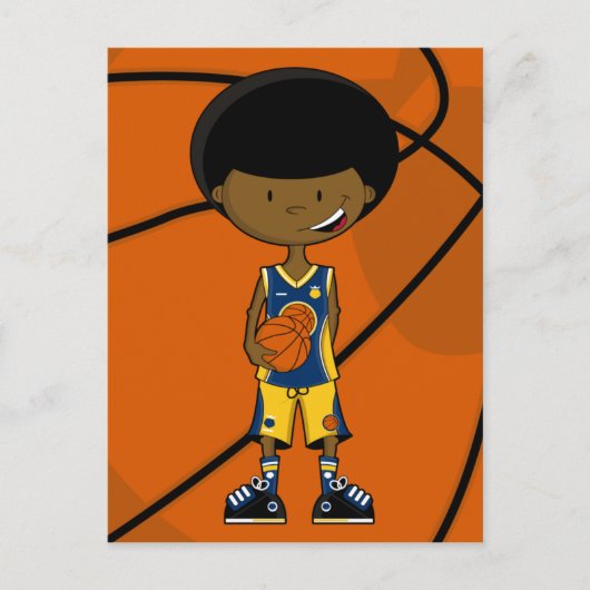 Basketballspieler mit Afro Postkarte (Vorderseite)