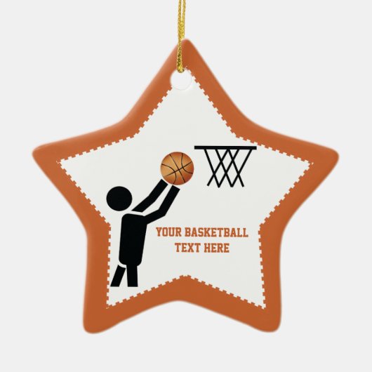Basketballspieler mit Ballstar Keramikornament (Vorne)