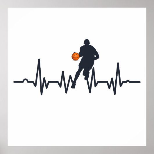Basketballspieler mit Herzschlag Poster (Vorne)