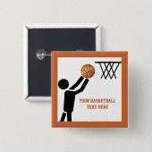Basketballspieler nach Ball Button (Vorne & Hinten)