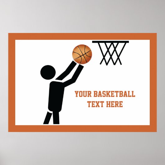 Basketballspieler nach Ball Poster (Vorne)
