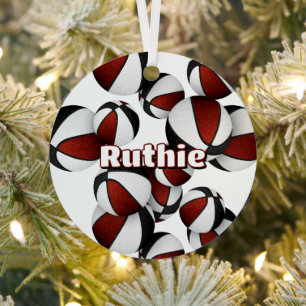 Basketballspieler Name Maroon schwarze Mannschafts Ornament Aus Metall