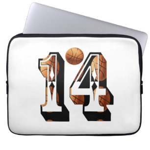 Basketballspieler Nummer 14 Bildlogo, Laptopschutzhülle