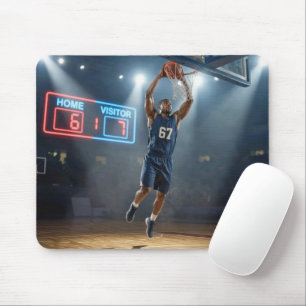 Basketballspieler Nummer 67 beim Sprungwurf Mousepad