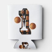 Basketballspieler Nummer eins mit Basketball, Dosenkühler (Rückseite)