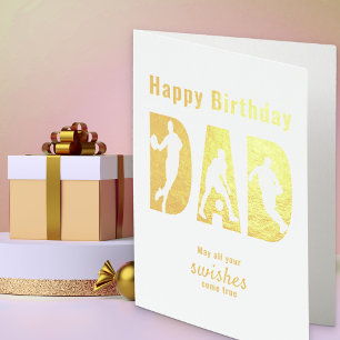 Basketballspieler Papa Alles Gute zum Geburtstag F Folienkarte
