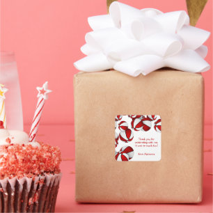 Basketballspieler Party Rot Quadratischer Aufkleber