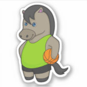 Basketballspieler Reiter Basketball Aufkleber (Vorderseite)