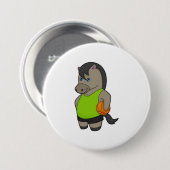 Basketballspieler Reiter Basketball Button (Vorne & Hinten)